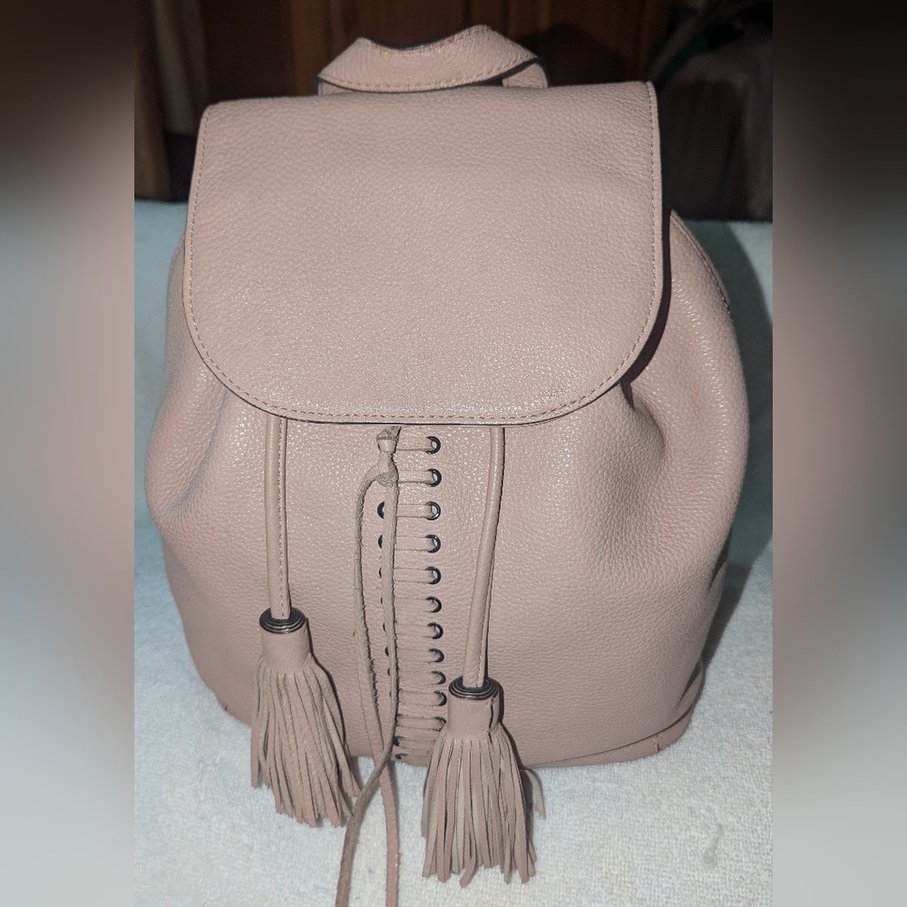 Rebecca Minkoff Blush Leather Backpack with Tassels